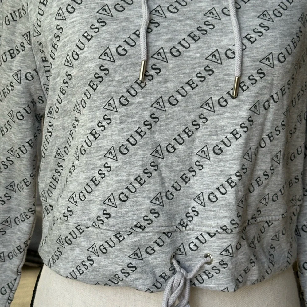 GUESS Gray Crop Graphic Hoodie - Picture 5 of 7